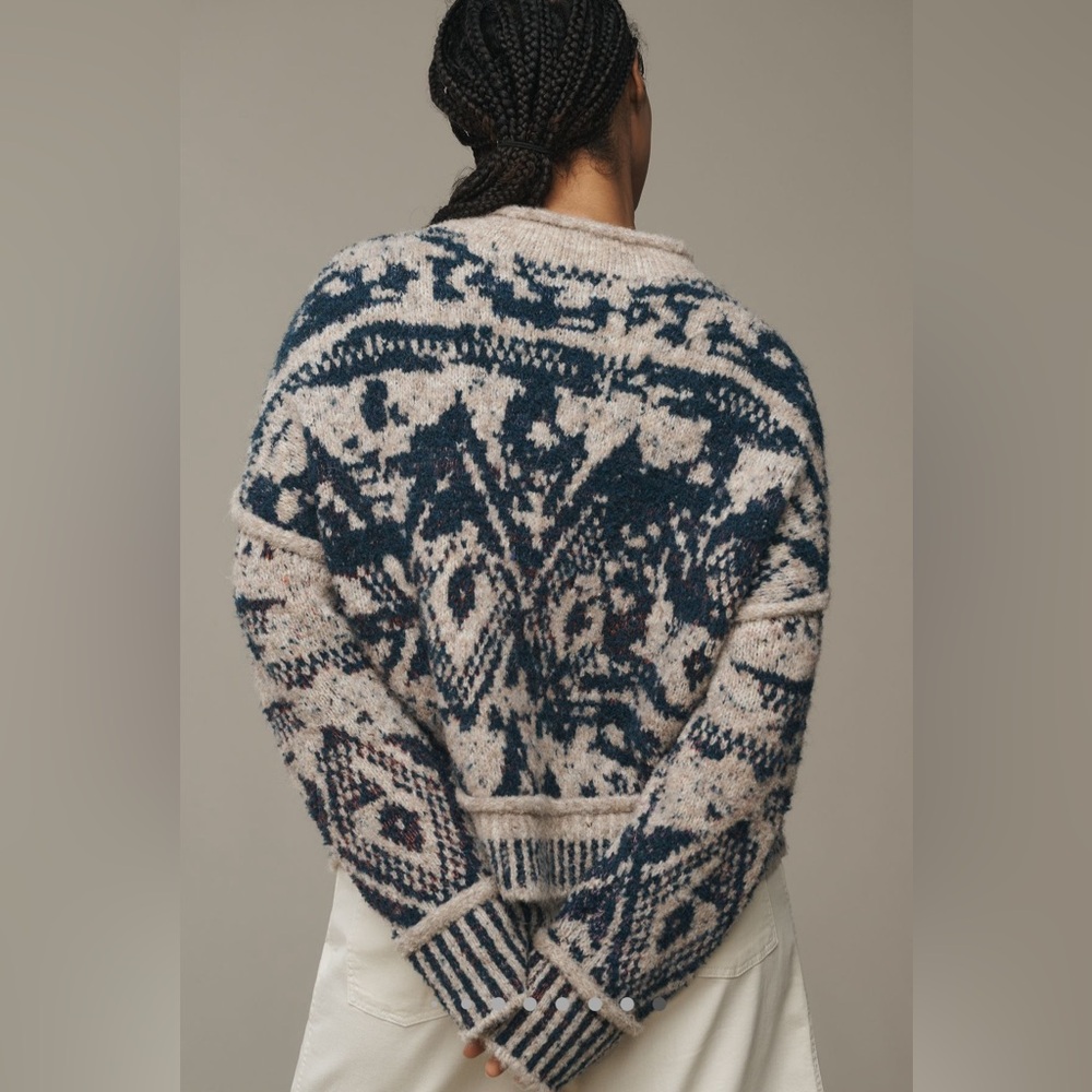 NWT Anthropologie Pilcro Fair isle Roll-Neck Sweater SOLD OUT! Chunky knit - Picture 11 of 13